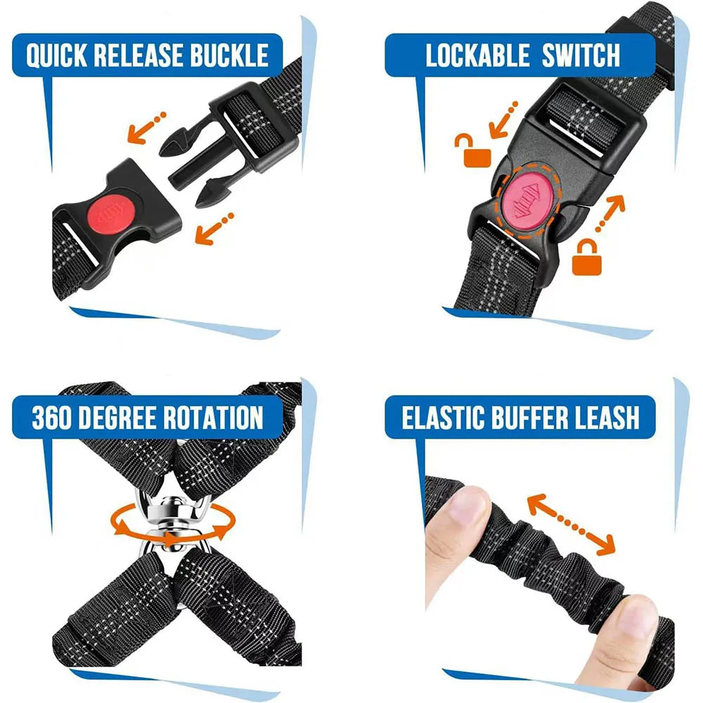 2-in-1 Dual Pet Safety System: Leash & Seatbelt