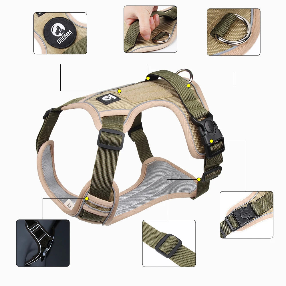 Heavy-Duty 360° Reflective Oxford Dog Harness