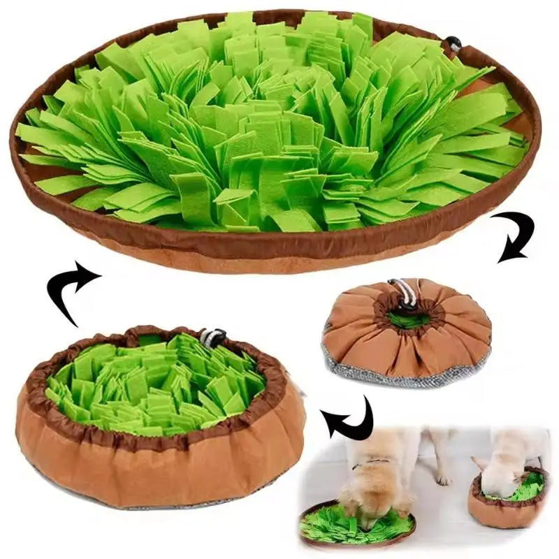 Interactive 3-in-1 Adjustable Pet Snuffle Mat & Foraging Bowl