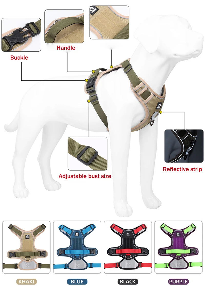 Heavy-Duty Reflective Dog Harness Vest