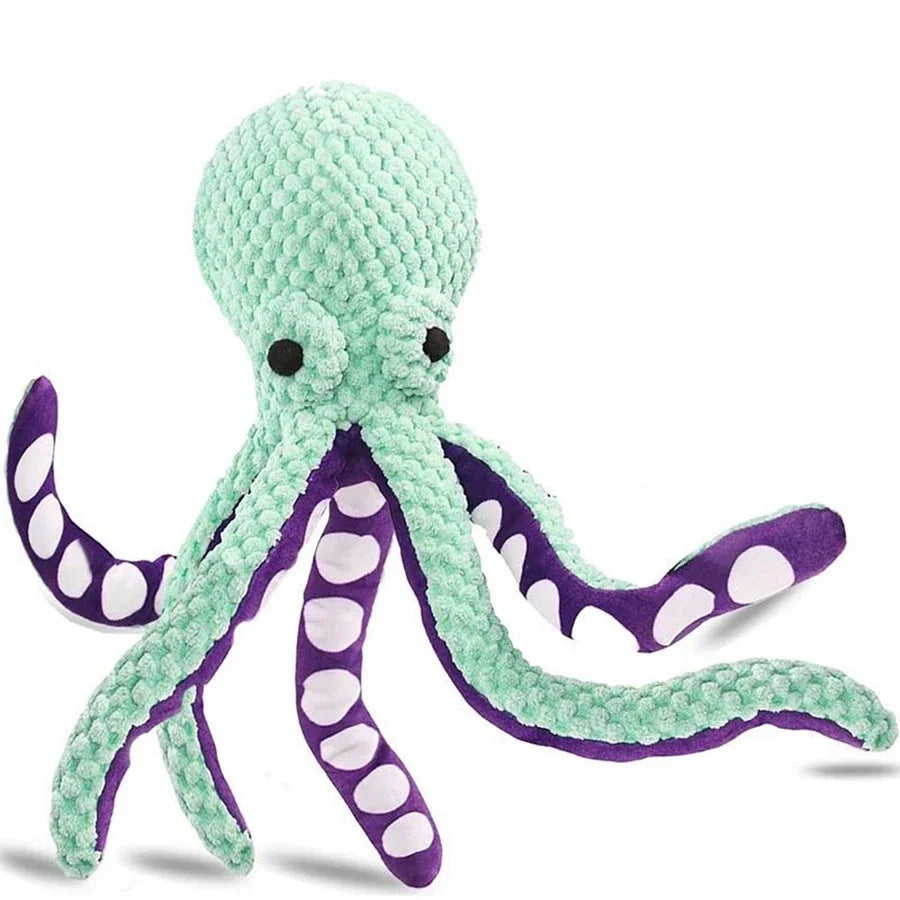 Interactive Squeaking Octopus Rope Toy