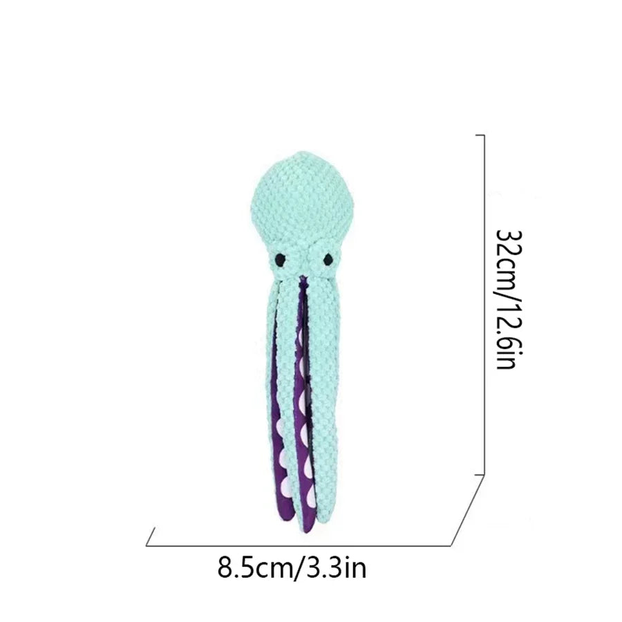 Interactive Squeaking Octopus Rope Toy