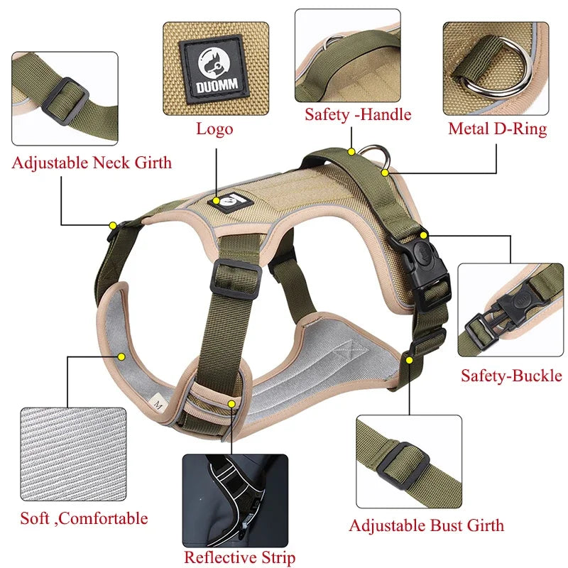Heavy-Duty Reflective Dog Harness Vest