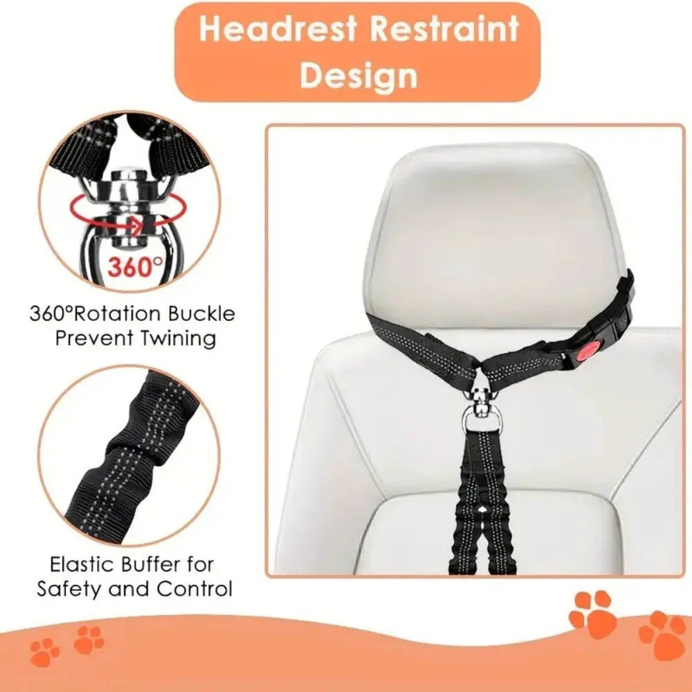 2-in-1 Dual Pet Safety System: Leash & Seatbelt
