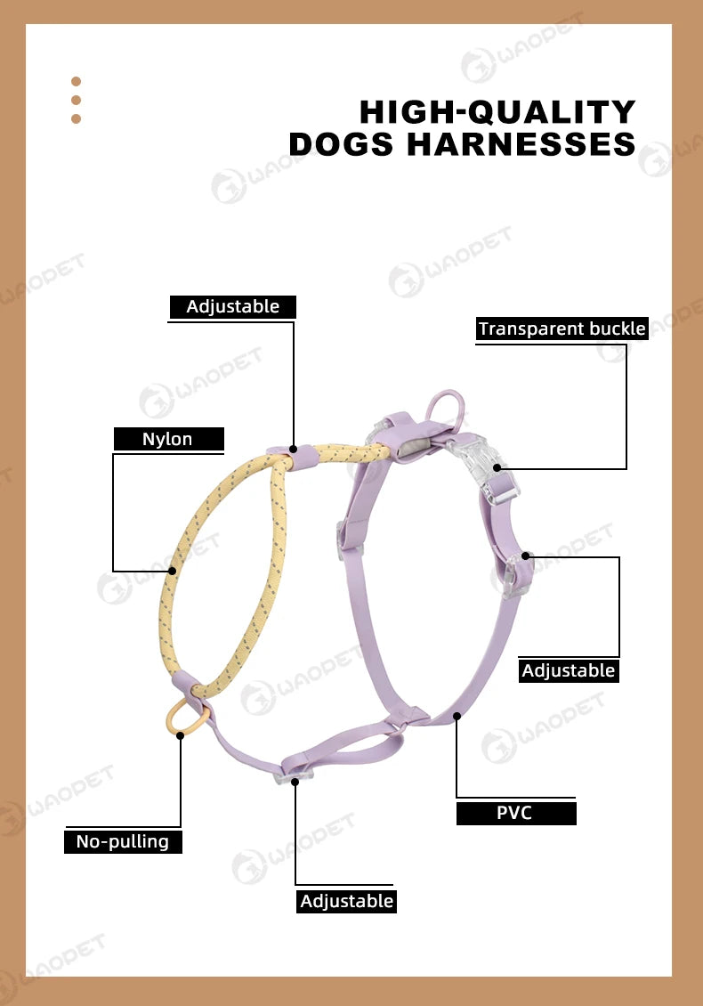Light Luxury Minimalist PVC & Nylon Dog Harness