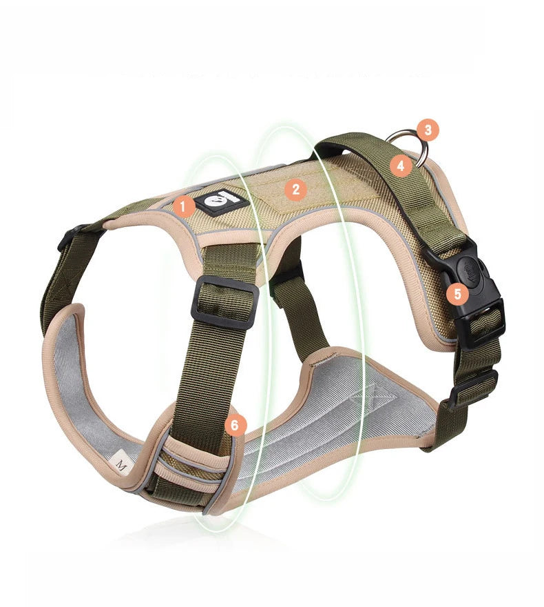 Heavy-Duty 360° Reflective Oxford Dog Harness