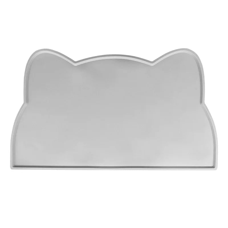 Cat-Shaped Silicone Pet Feeding Mat - Waterproof & Spill-Proof
