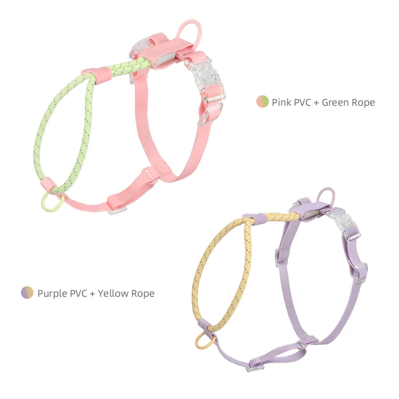 Light Luxury Minimalist PVC & Nylon Dog Harness