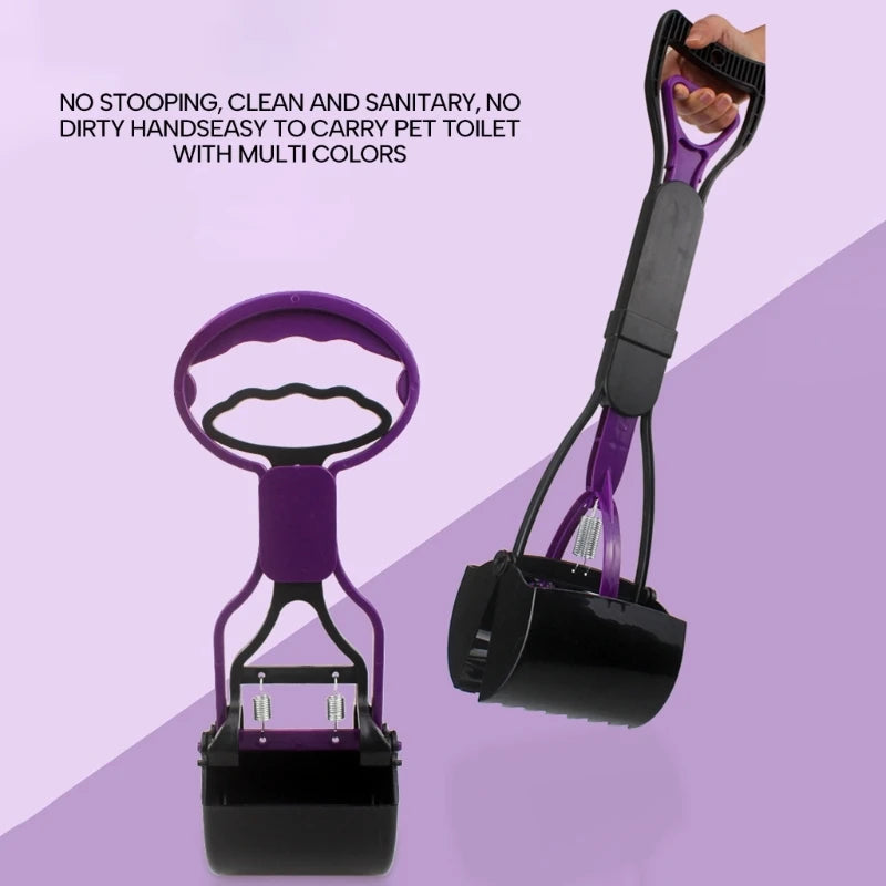 Foldable Long-Handle Pet Pooper Scooper - Sanitary Dog Waste Pick-Up Tool