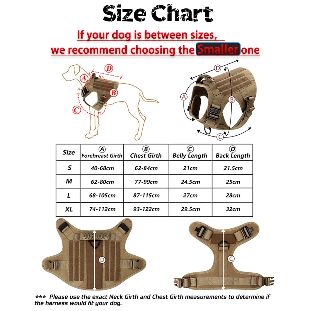 K9 Tactical Military Dog Harness with Ergonomic Control Handle