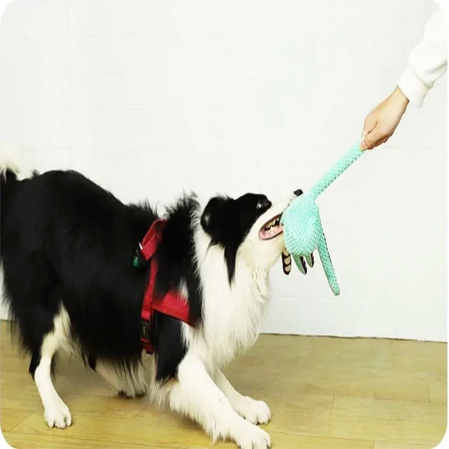 Interactive Squeaking Octopus Rope Toy
